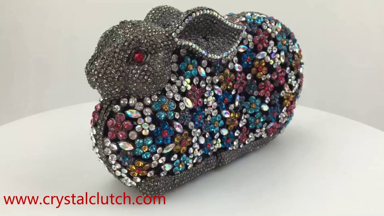 Crystal Rabbit Purse Bunny Crystal Clutch Bag Rabbit shaped Crystal Evening Bags ...
