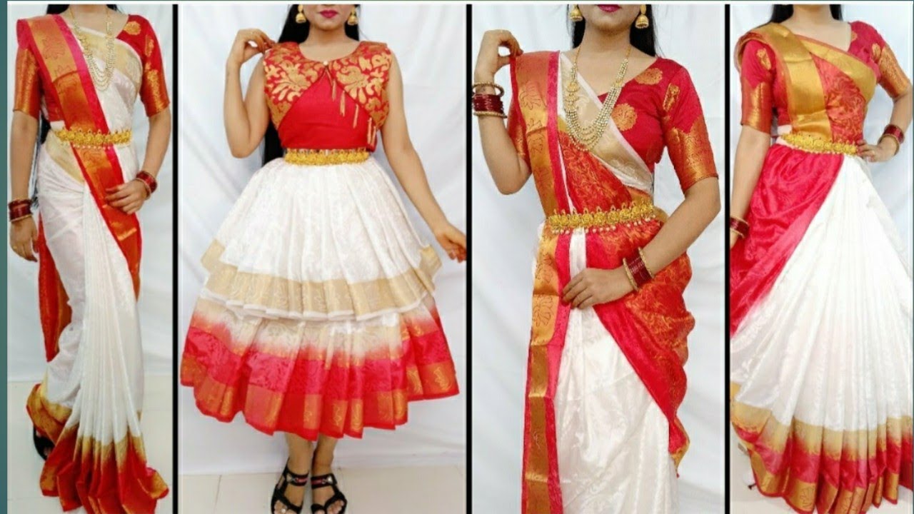 Banarasi Silk Saree Draping in 5 Styles/Saree Wearing Styles to