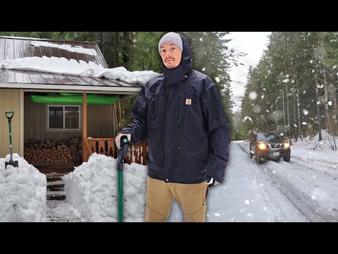 Returning To My Frozen Off Grid Cabin In The Woods 