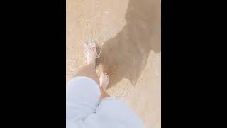 shorts summer 2021 ocean waves sand barefooting pedicure feet chill vibes bts lifestyle