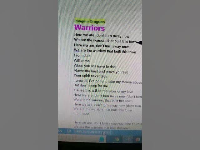 Warriors Imagine Dragons lyrics song