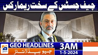 Geo News Headlines 3 AM | Big Decision of CJP Qazi Faez Isa | 1st May 2024