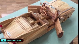 RC BEST-Car carved wood of the bench 1959 Classic نحت سياره من الخشب مديل