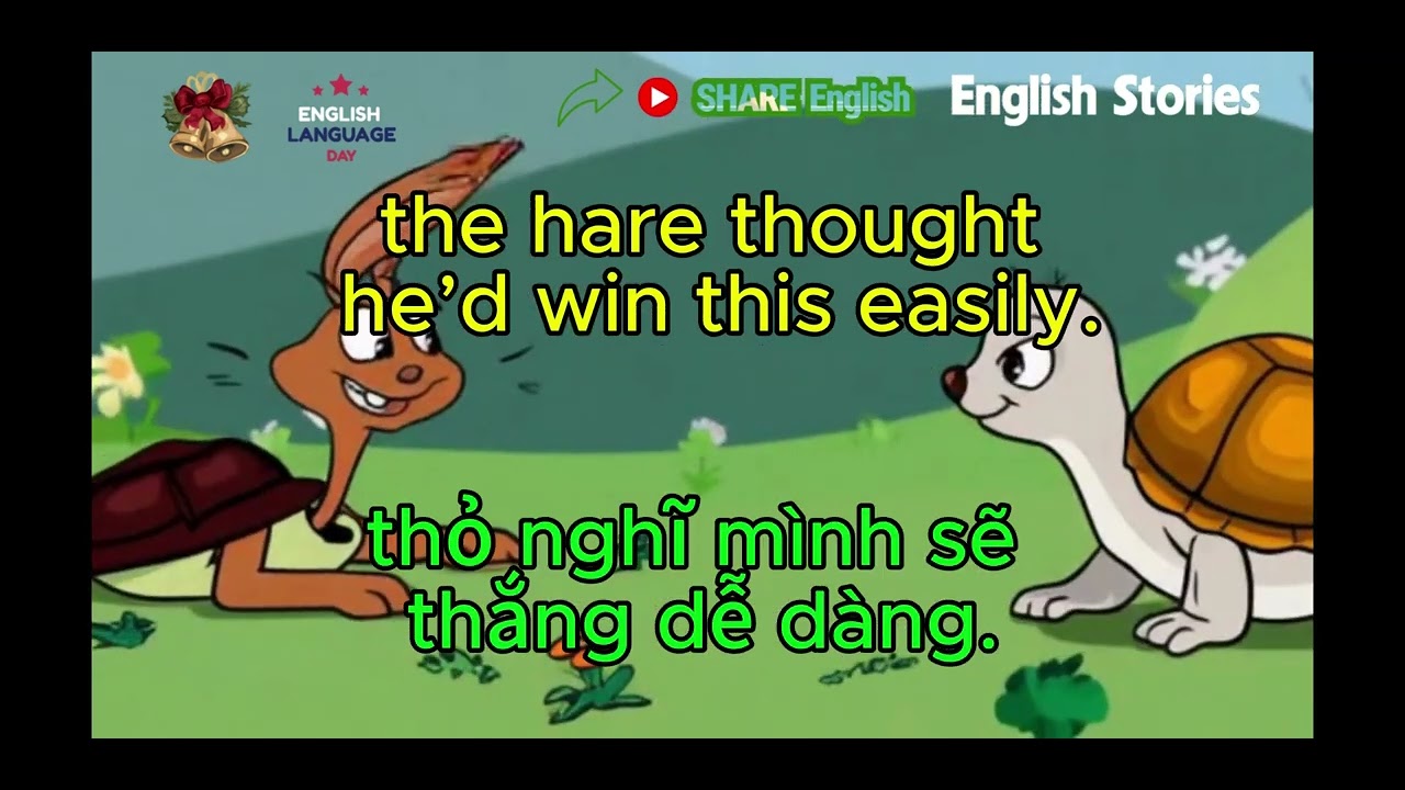 The Hare and the Tortoise - Short Stories With SHARE ENGLISH for Kids 💯 ...