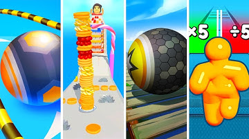 Action Balls vs Pancake Run vs Rollance vs Tall Man Run - All level gameplay Android, IOS