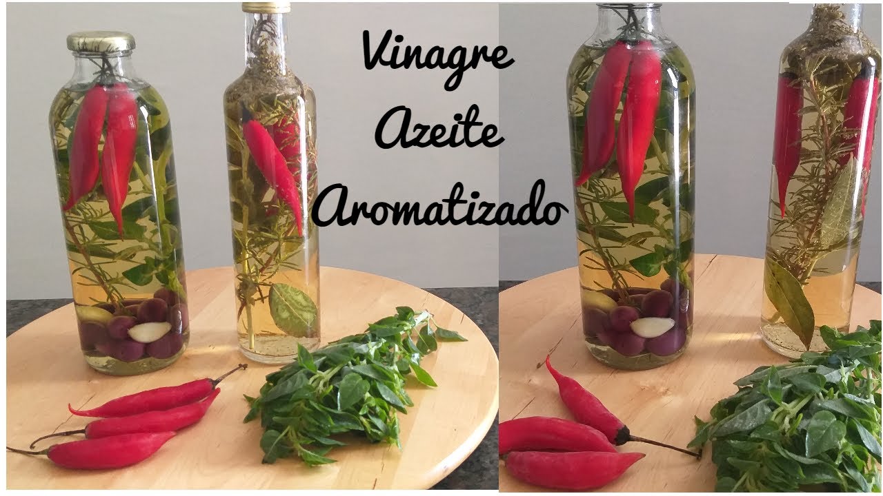 VINAGRE DE MAÇÃ AROMATIZADO E AZEITE AROMATIZADO CASEIRO -DIY - ELIETE CASTANHO