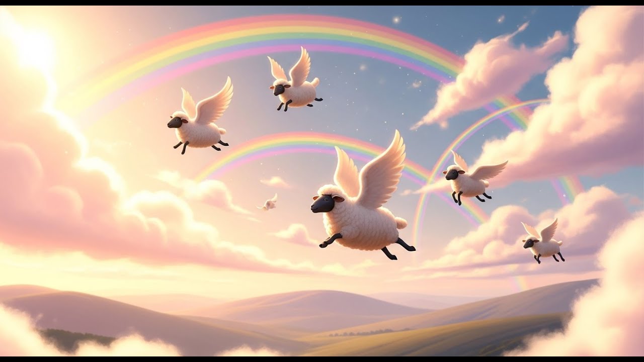 Baa Baa Counting Sheep — Flying Over Rainbow Fields | Fun Counting Song for Kids | Magical Nursery