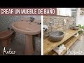 MUEBLE DE BAÑO con PIEDRA NATURAL y madera / Colocación del sifón