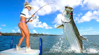 100+ lb Fish BIGGER THAN ME! Florida Keys Tarpon Fishing