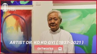 Artist Dr. Ko KO GYI ရဲ့စိတ်ခံစားချက် ခံစားမှုနဲ့  အတွေးတွေကို သဏ္ဍာန်တွေစုတ်ချက်တွေနဲ့ဖော်ညွှန်းမှု