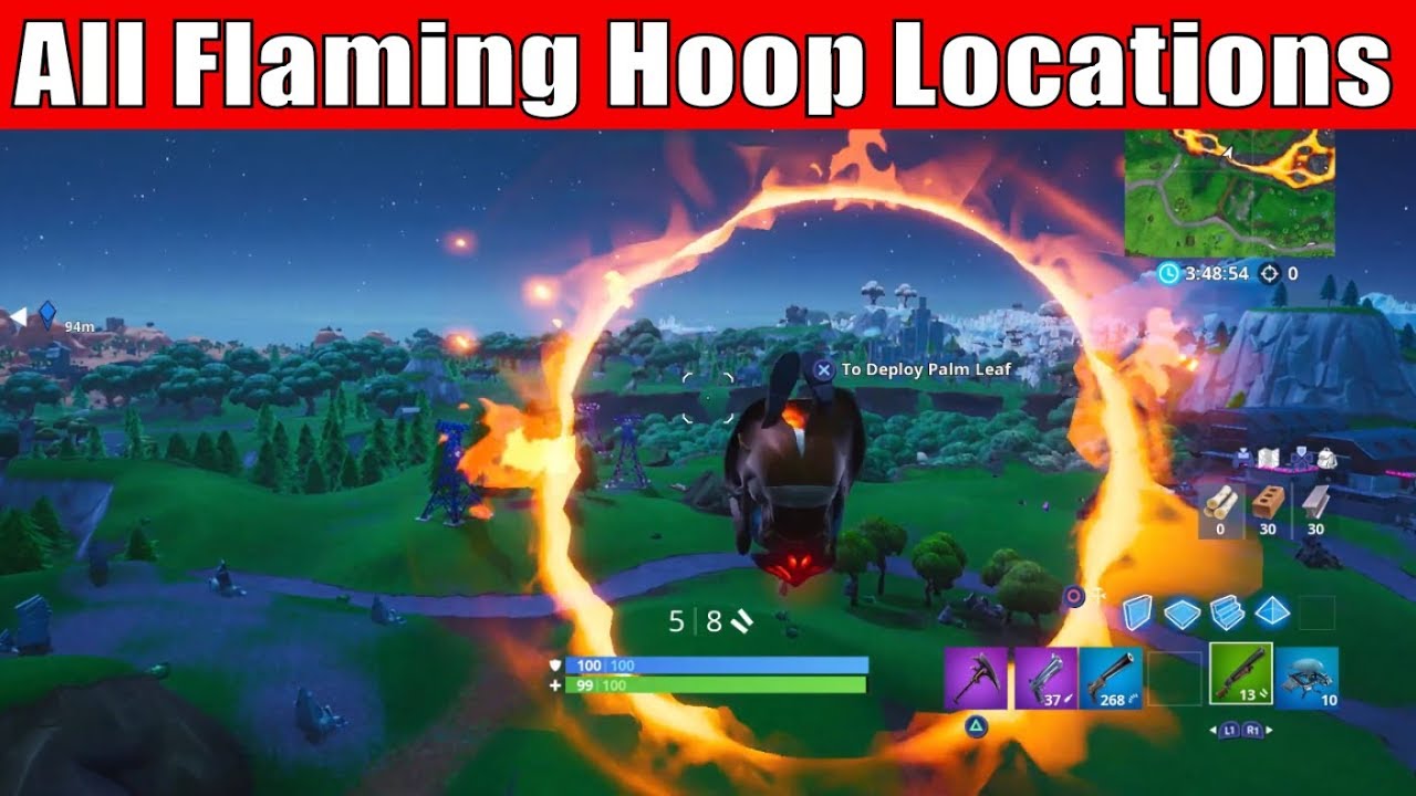 Launch Through Flaming Hoops With A Cannon Fortnite Season 8 Week - launch through flaming hoops with a cannon fortnite season 8 week 10 challenges