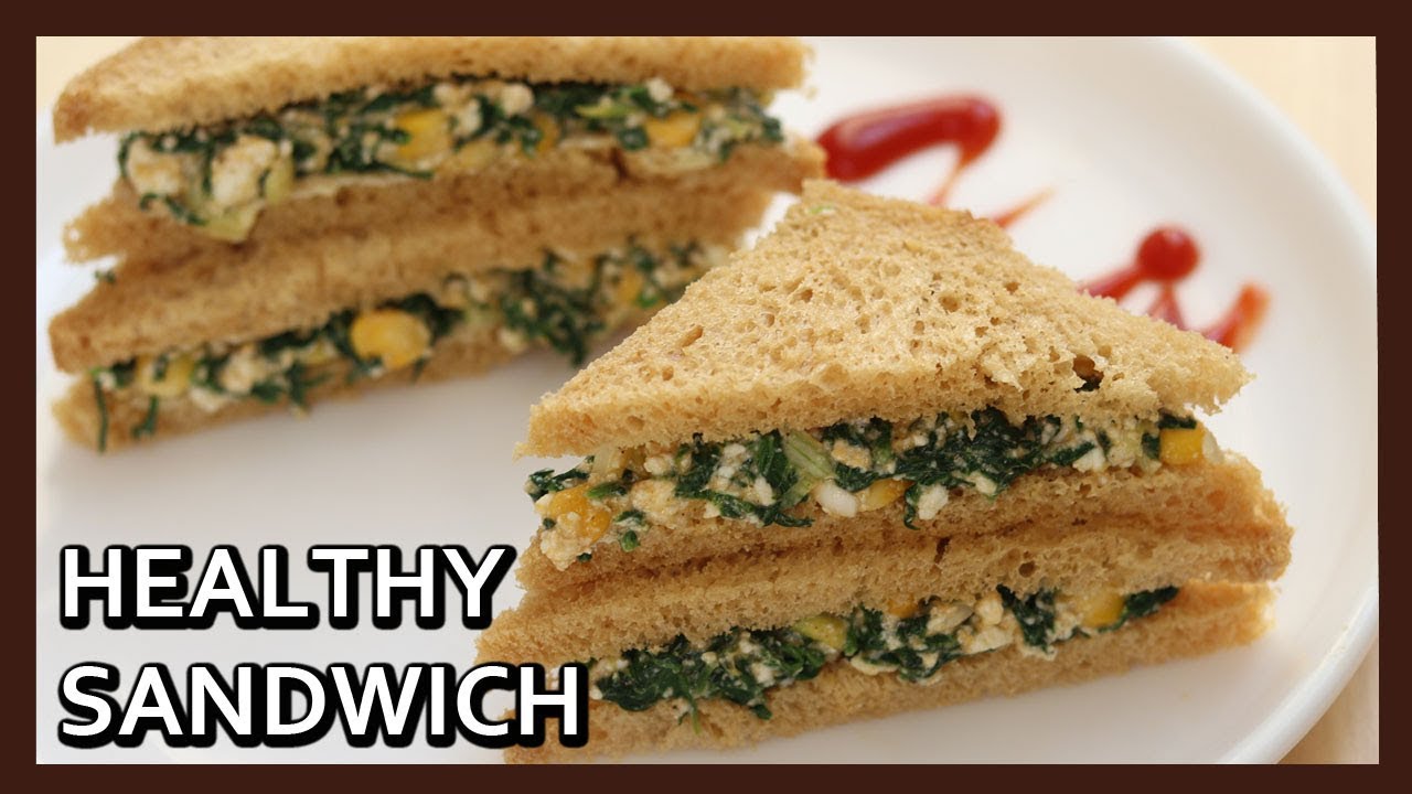 Corn Spinach Cheese Sandwich | Sandwich without toaster | Kids Lunch box Recipe | Healthy Kadai