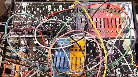 classic chord sound, delay time modulated with - cv, resulting pitch shifting effect.