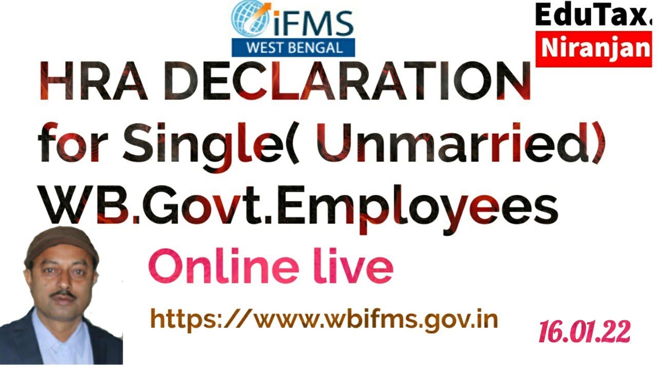 Online House Rent Allowance (HRA) Declaration for Single /Unmarried WB