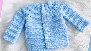 ¡Aprende a tejer lindo sweater cardigan top down ideal para principiantes! | Dos agujas paso a paso by Crochet for Baby 48,066 views 1 month ago 48 minutes
