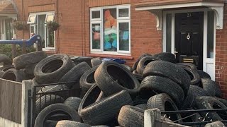 Farmer sets up CCTV to catch who dumped 400 tyres on his land.. then dumps them on HIS doorstep