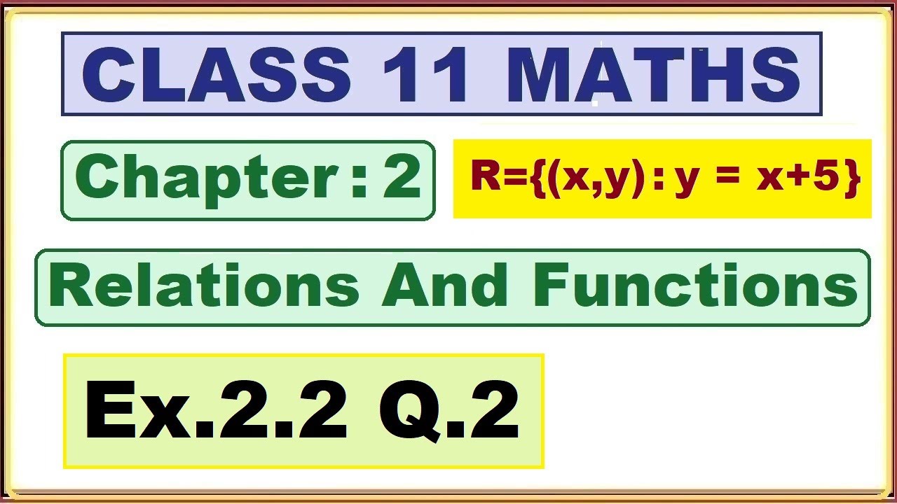 Ex.2.2 (Q.2) Chapter:2 Relations and Functions | Ncert Maths Class 11 ...