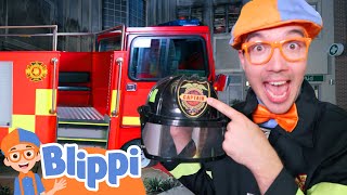 Firefighter Blippi To The Rescue In The Fire Truck! | Best Cars & Truck Videos For Kids