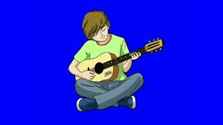 Blue Screen Animasi Main Gitar #4