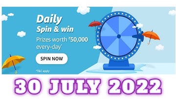 Amazon Funzone Daily Spin and Win Quiz Answers Today|30 July 2022 | Daily Quiz Time