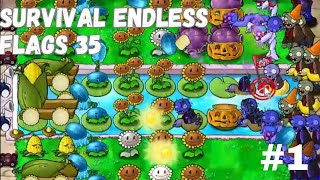 Plants VS Zombies Survival Endless - Flags 35 part 1