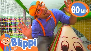 learning colors with blippi at the indoor playground educational videos for kids