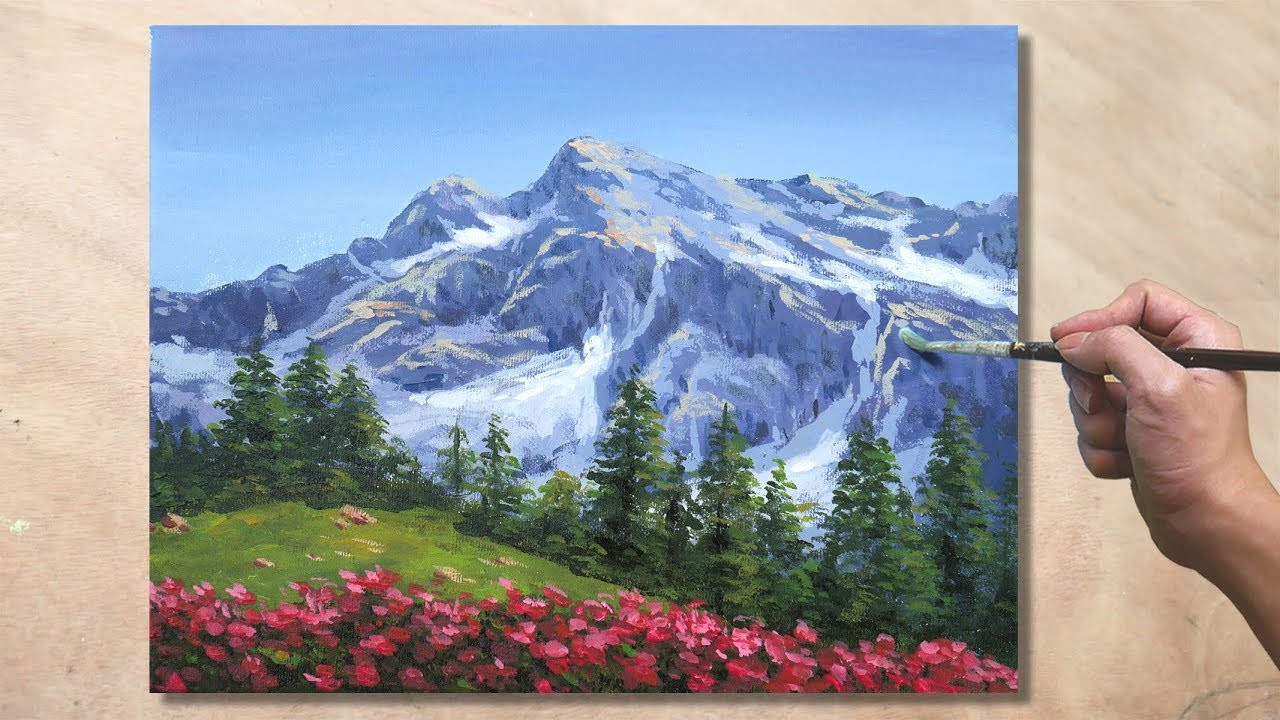 Mountain Landscape Painting On Your Own - Painters Legend