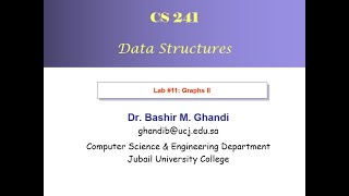 Lab #11:  Graphs II