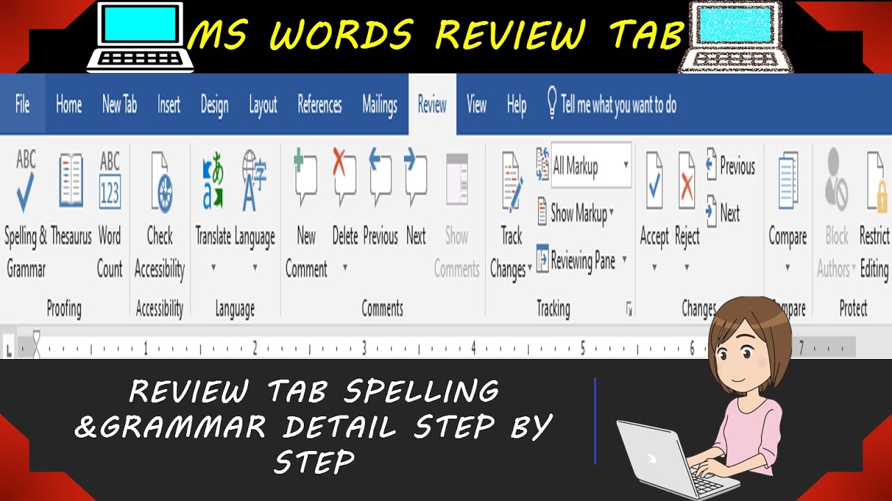 MS Word Spelling and Grammar Check - Review Tab In Hindi For Word User ...