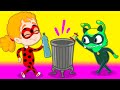 Groovy The Martian - Park is full of rubbish! Educational video about keeping clean & recycling