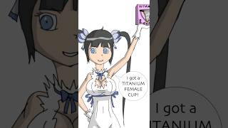 Hestia got a female cup! #anime #danmachi