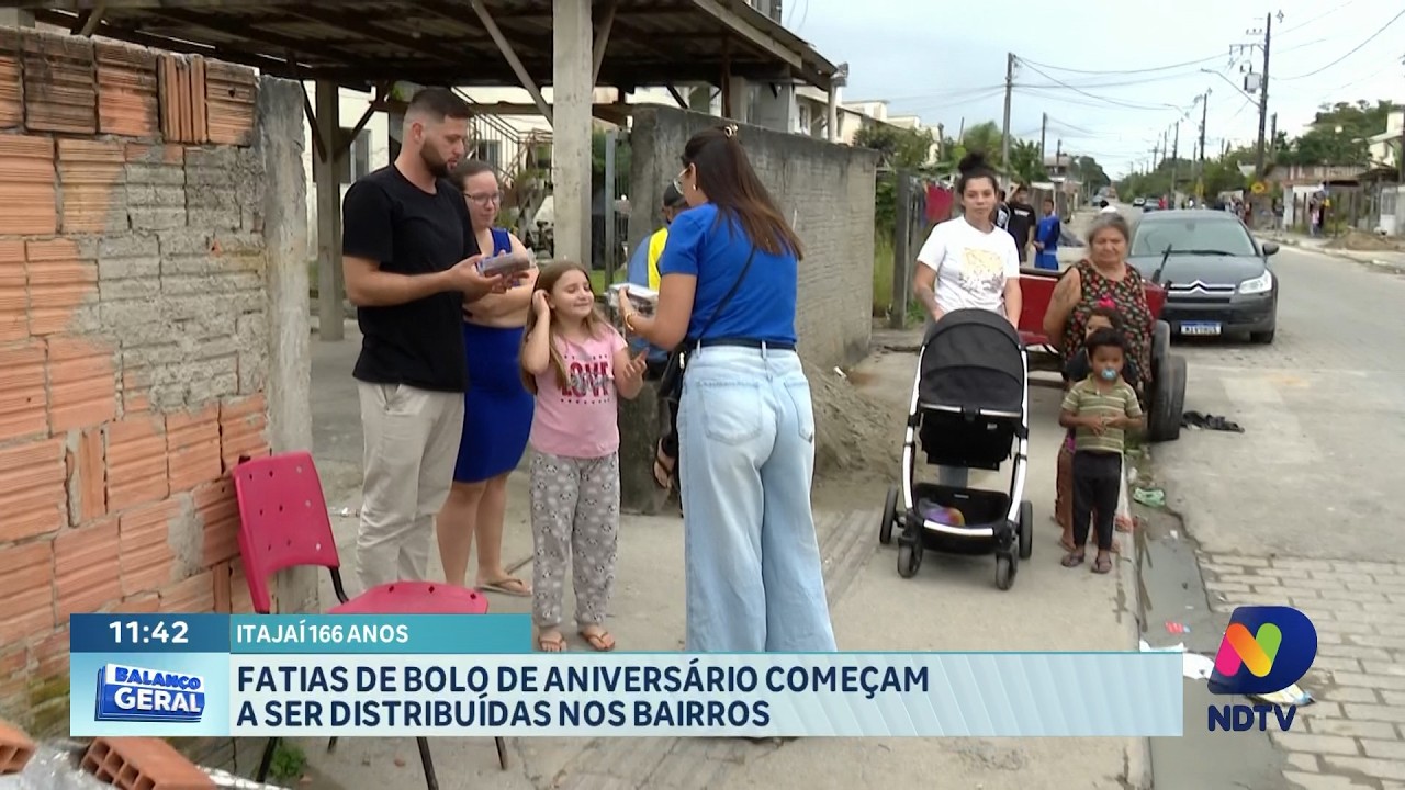 Distribuição de bolo de aniversário começa pelos bairros da cidade