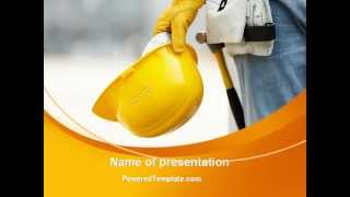 Construction Worker PowerPoint Template by PoweredTemplate.com