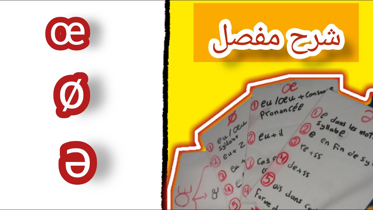 Alphabet phonétiqie français, les sons ø œ et ə الأصوات الشفهية المركبة ...