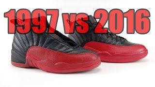 2016 vs 1997 Air jordan 12 Flu Game (Bred) Comparison