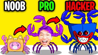 NOOB vs PRO vs HACKER In KING OF CRABS!? (ALL LEVELS!)