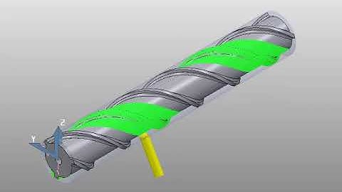 4 Axis  Machining  A Screw Shaft in powermill (surface finishing strategy)