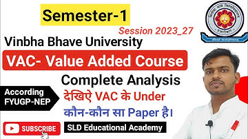 Value Added Course, Semester-1|| VBU Fyugp _nep Session 2023_27.