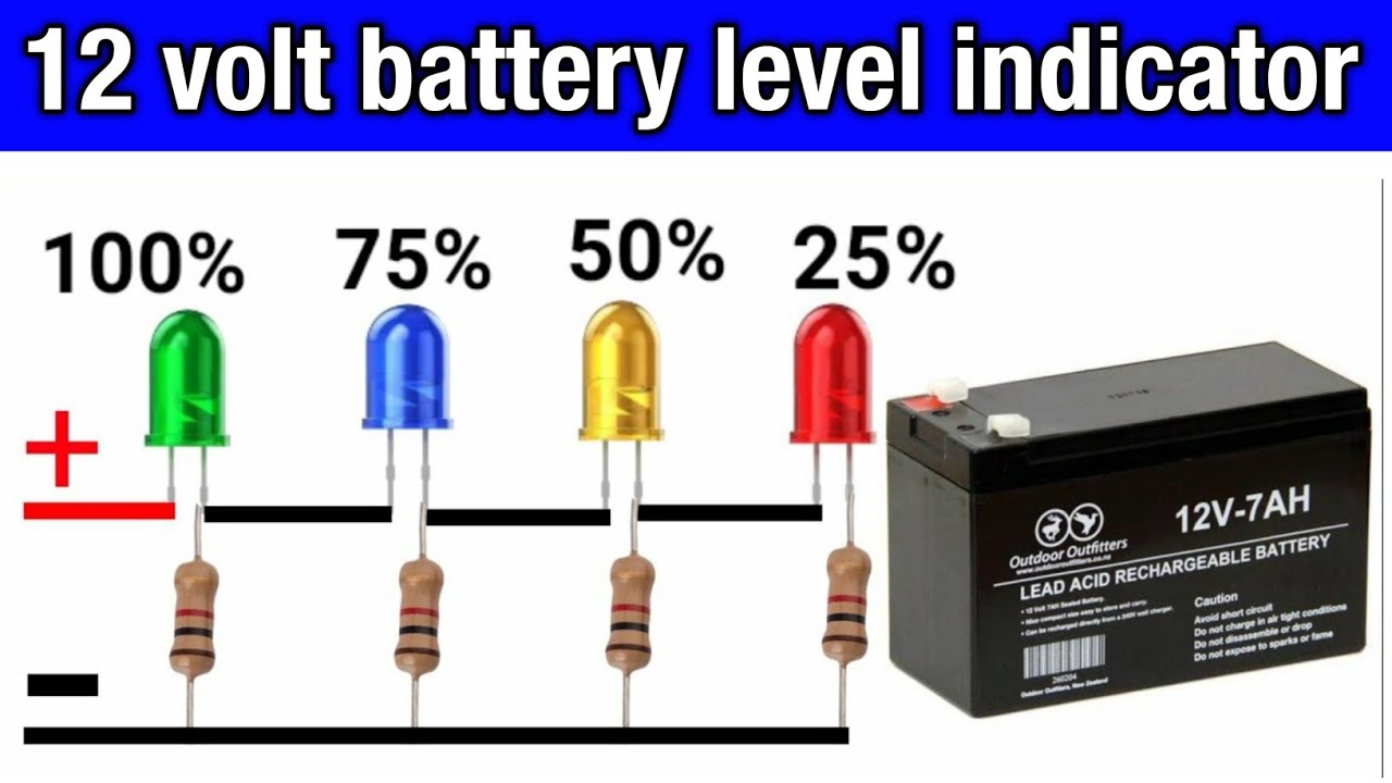 How to make 12 volt battery level indicator - YouTube