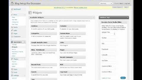 Social Media Slider Plugin - Blog Setup For Dummies