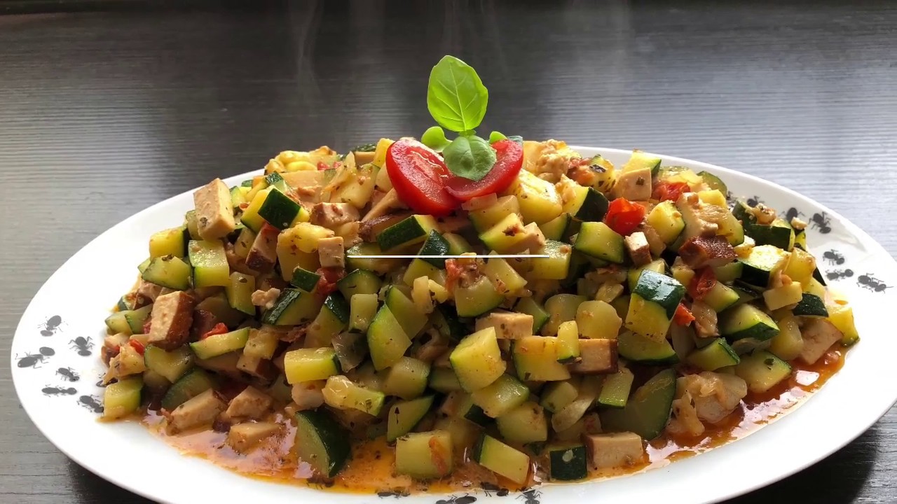 Zucchini With Tofu Vegan Recipe By Waray In Germany YouTube