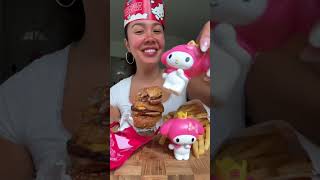 Hello kitty and friends meal at Burger King !!! 😍🌟 #mukbang #burgerking #hellokitty #hellokitty鋼琴