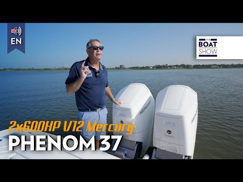 PHENOM 37 - 2x600HP V12 Mercury Outboard Powered Motor Boat Review - The Boat Show