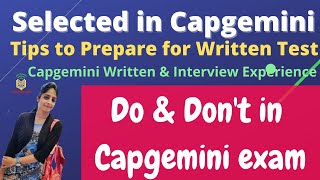 Capgemini written & Interview Experience Live | Do & Don't in Exam | Written and Interview Tips |