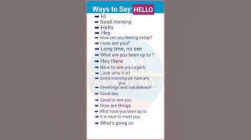 Ways to Say Hello || other ways to say hello || hello in different ways  || hi