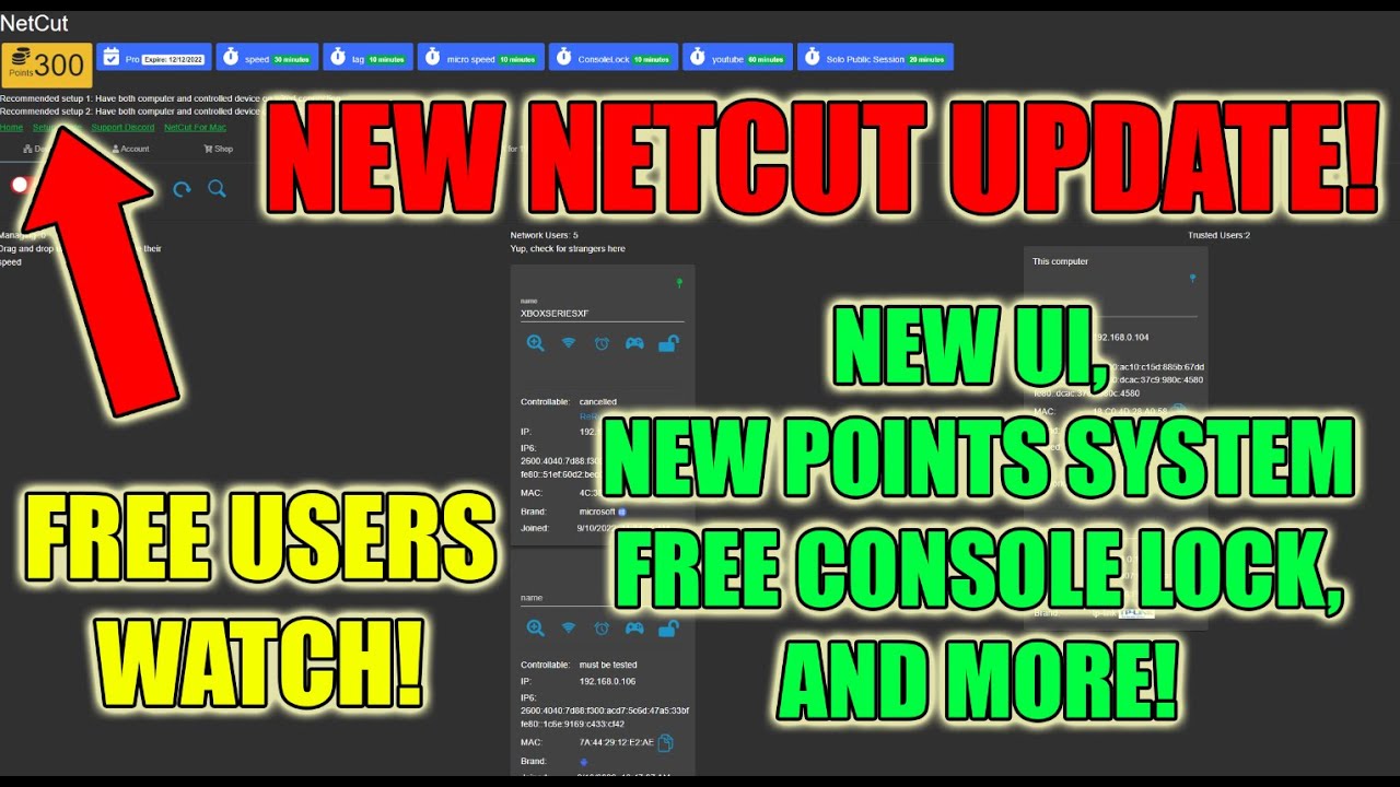 NetCut New NetCut Update! Points System, New UI and Console Lock for FREE USERS! YouTube