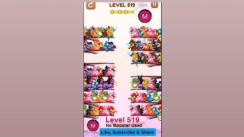 #bird #sort 2 #color #puzzle #level 519 #birdsort #colour #gaming #viral #trending #shorts #solution