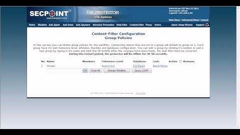 Protector UTM Web Filter Group Policies
