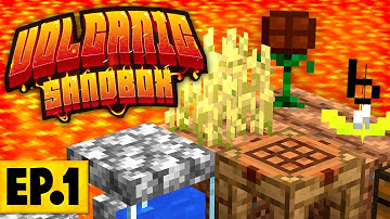Minecraft Volcanic Sandbox | TRAPPED IN A GIANT VOLCANO! #1 [Modded Questing Volcanoblock]