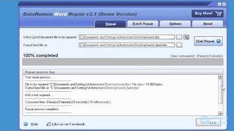 How to use DataNumen Office Repair